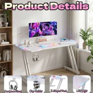 Gaming Desk with LED Lights - Thumbnail Image 5