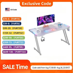 Gaming Desk with LED Lights