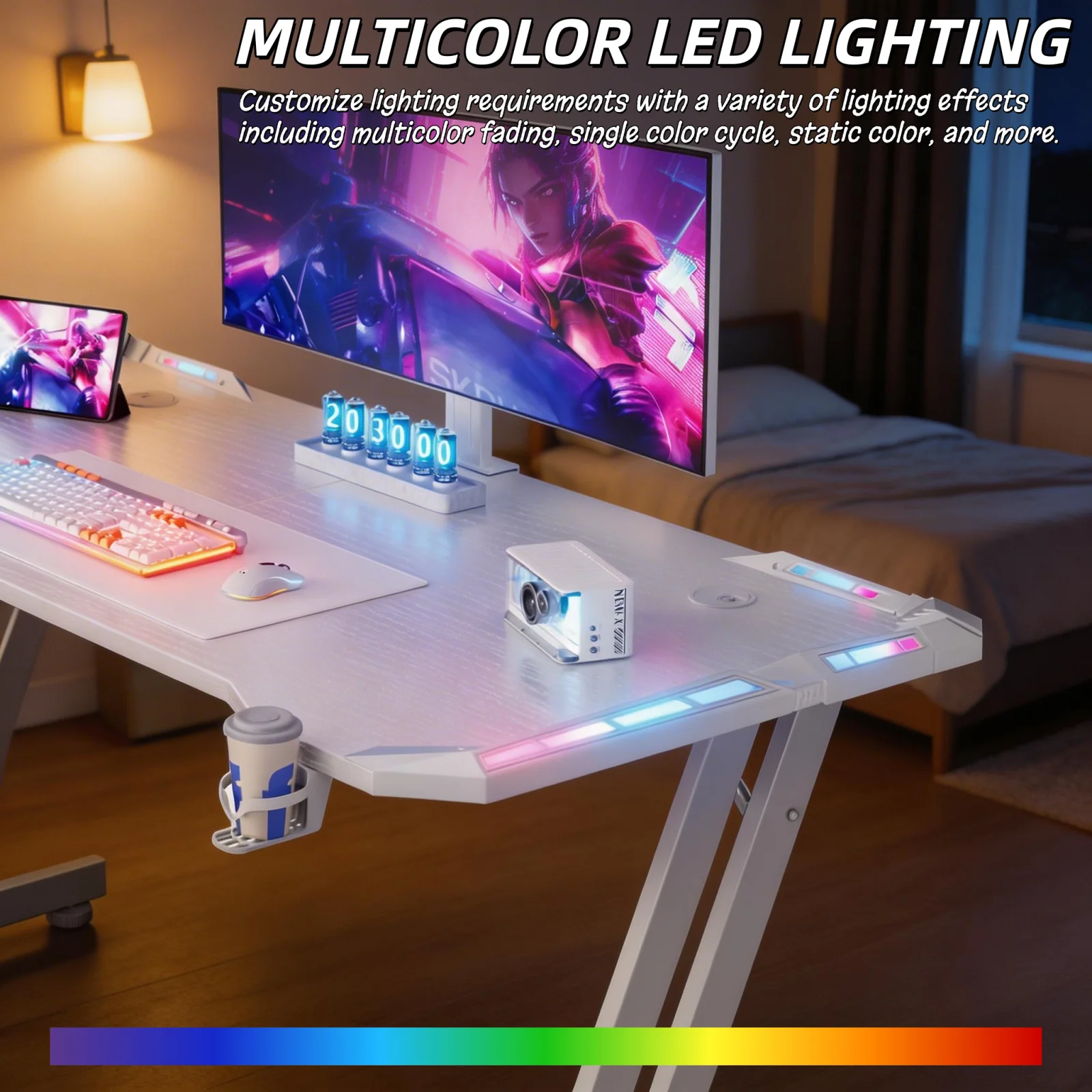 Gaming Desk with LED Lights - Image 4