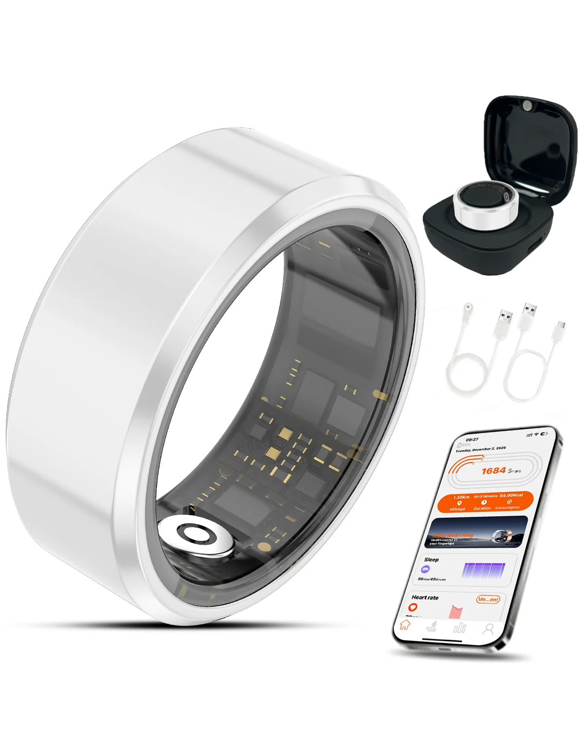 White Ceramic Smart Ring - Image 1