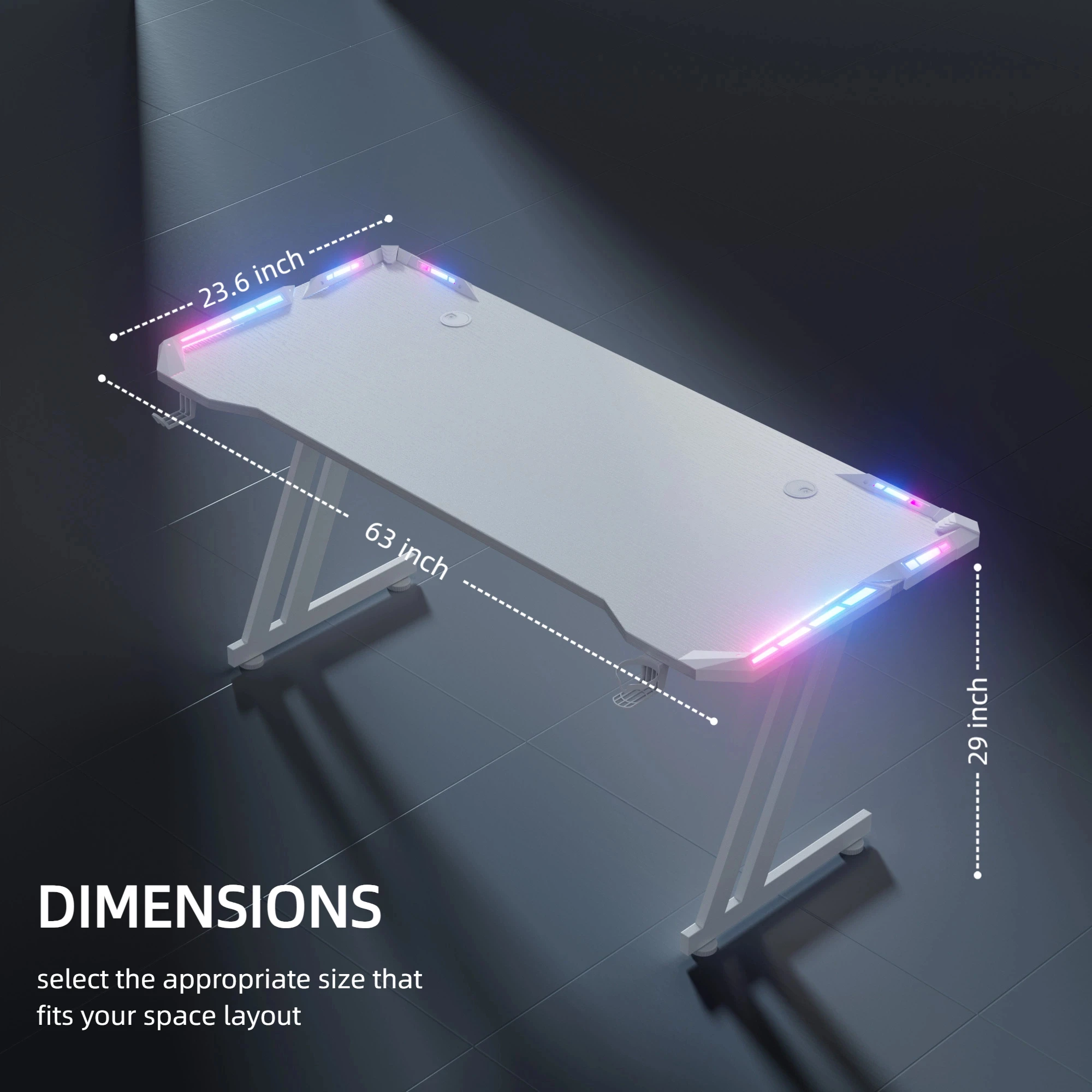 Gaming Desk with LED Lights - Image 9