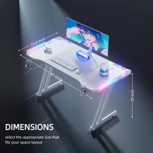Gaming Desk with LED Lights - Thumbnail Image 8